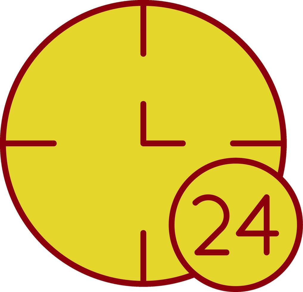 24-Stunden-Zeile zweifarbiges Symbol vektor