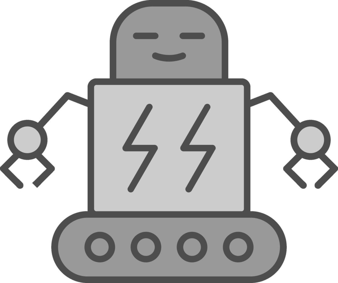 Roboterlinie zweifarbiges Symbol vektor