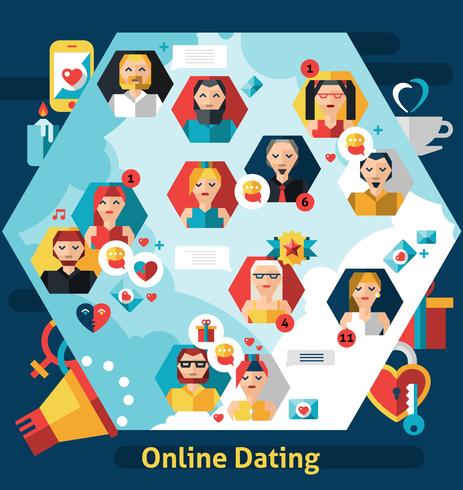 online dating koncept vektor