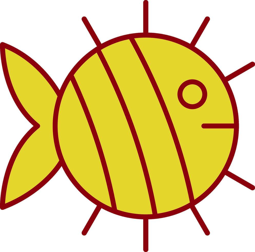 Fischlinie zweifarbiges Symbol vektor