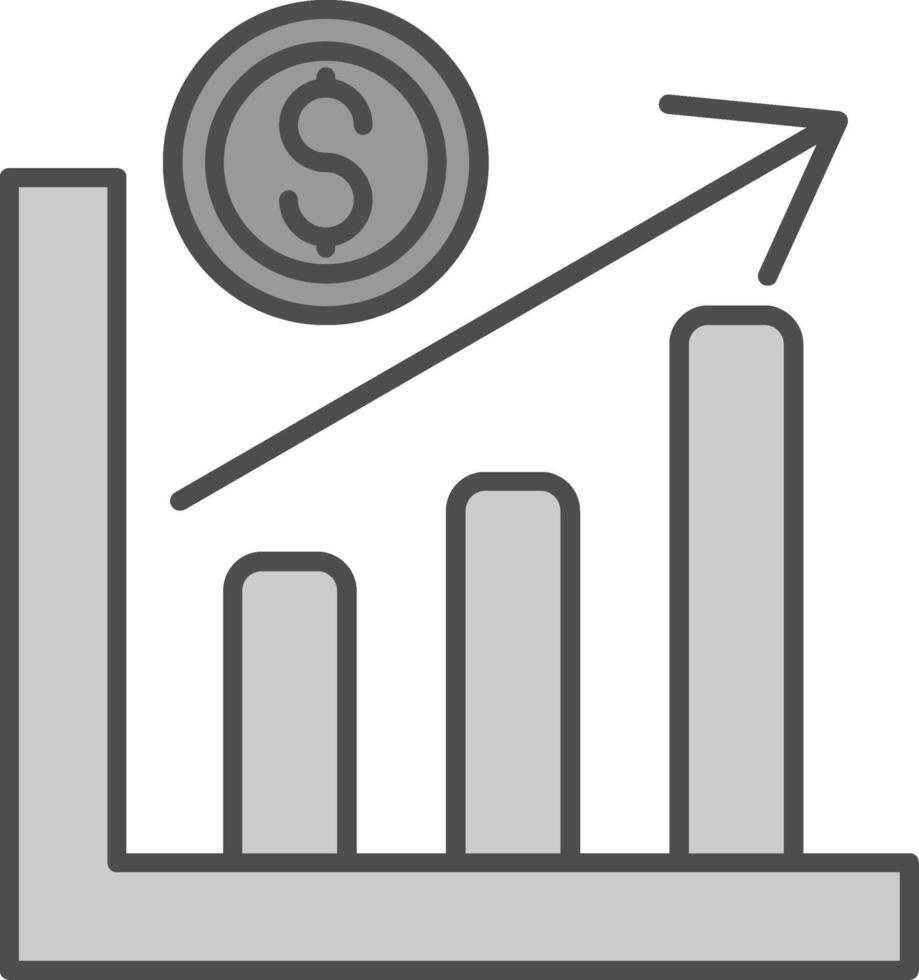 linje Diagram fylla ikon vektor