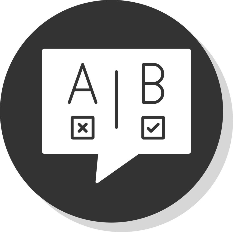 ab testning glyf grå cirkel ikon vektor