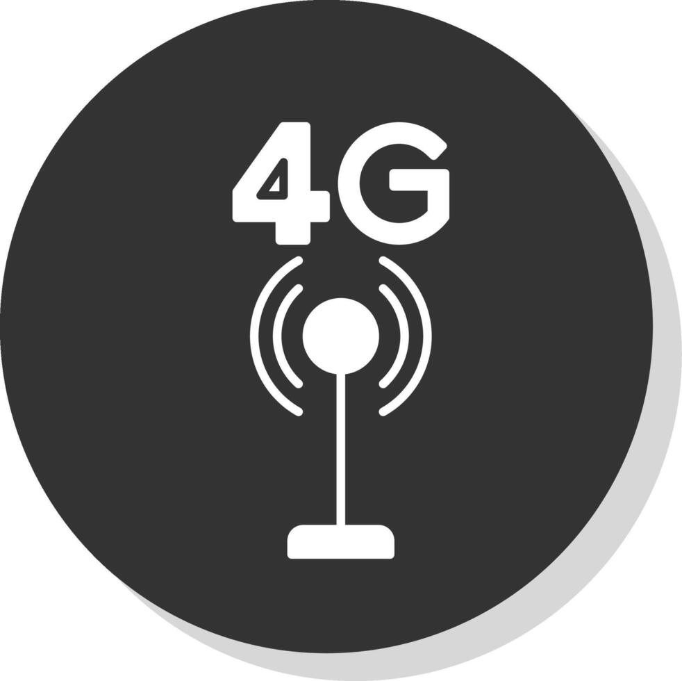 4g glyf grå cirkel ikon vektor