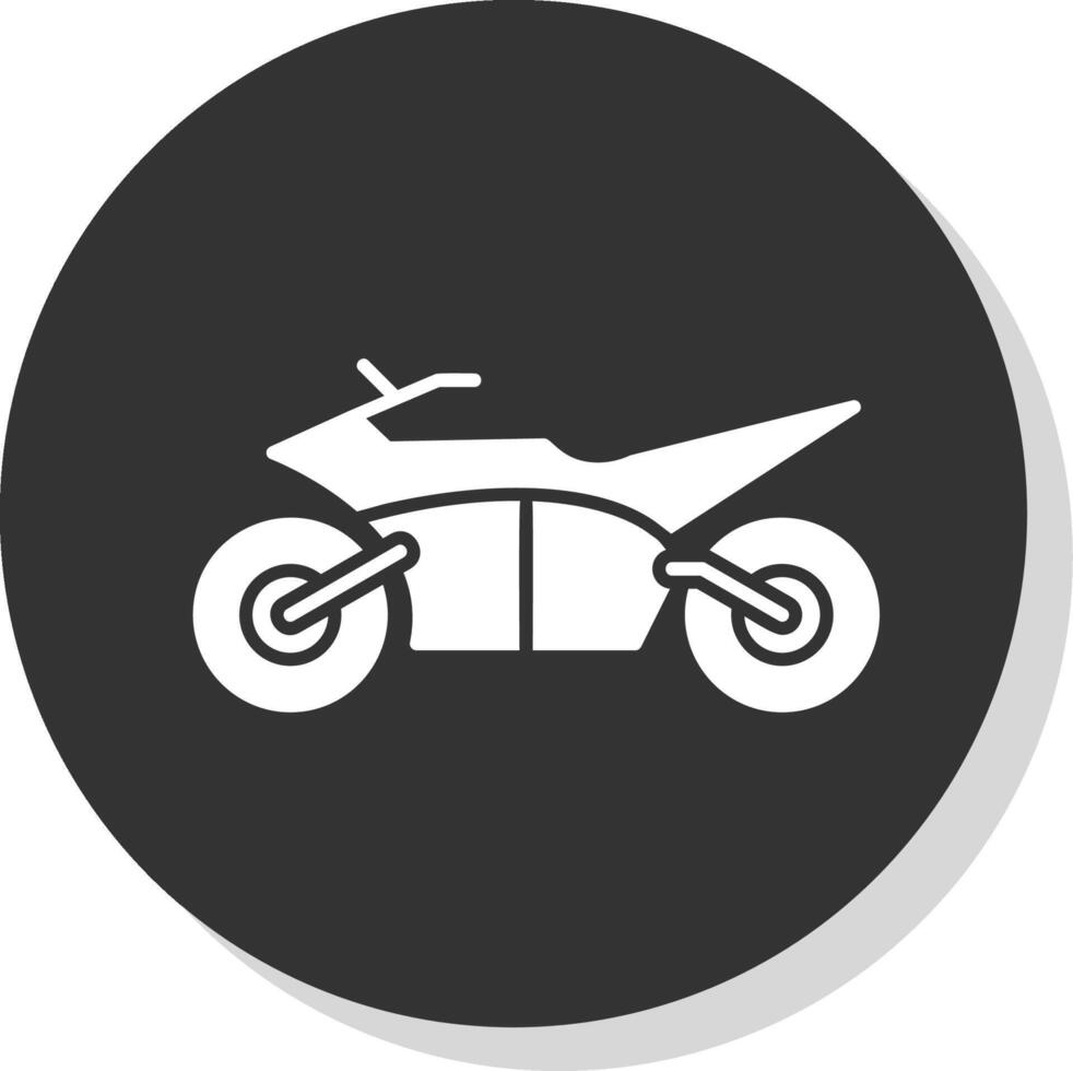 Moto-Cross Glyphe grau Kreis Symbol vektor