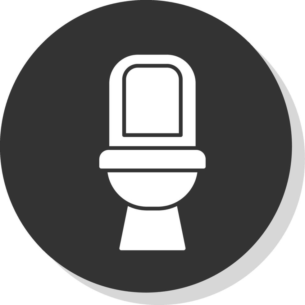 toalett glyf grå cirkel ikon vektor