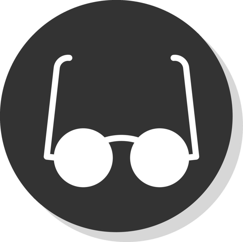 glasögon glyf grå cirkel ikon vektor