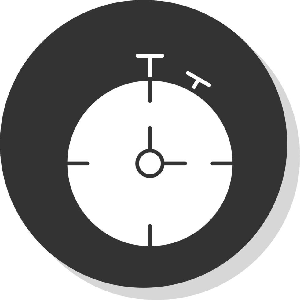 kronometer glyf grå cirkel ikon vektor