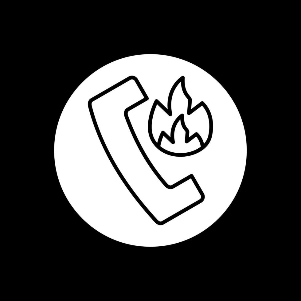 Hotline-Glyphe invertiertes Symbol vektor