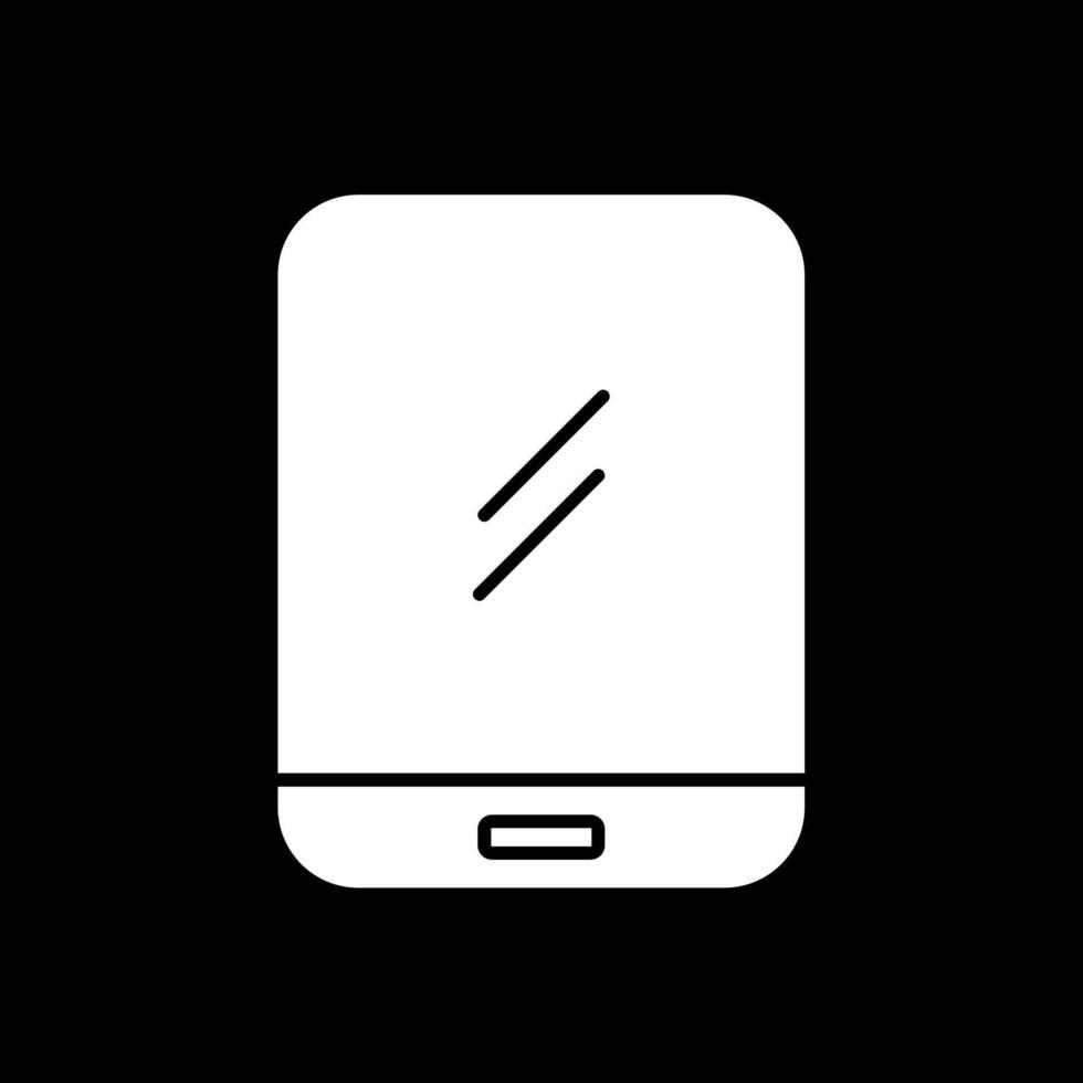 Invertiertes Symbol für Tablet-Glyphe vektor