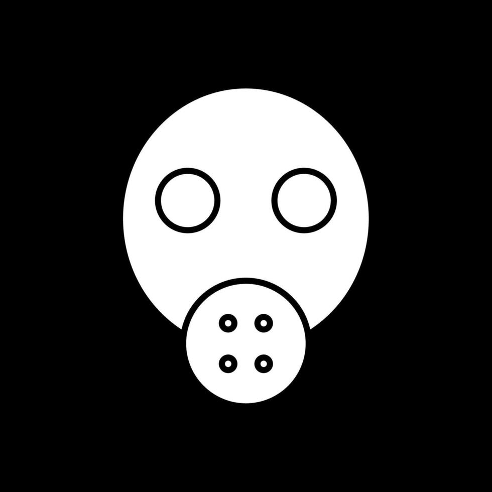 Gasmasken-Glyphe invertiertes Symbol vektor