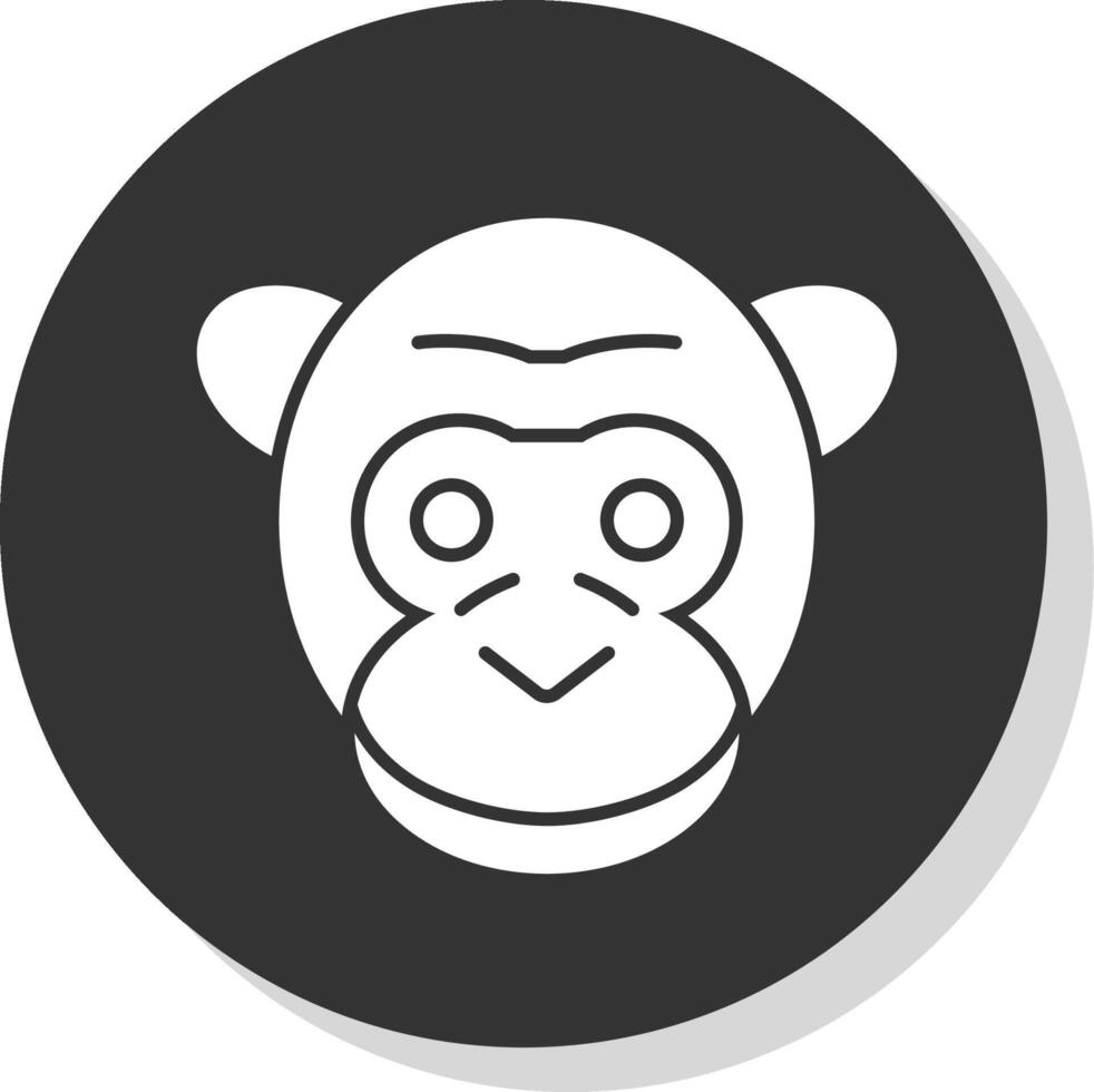 gorilla glyf grå cirkel ikon vektor