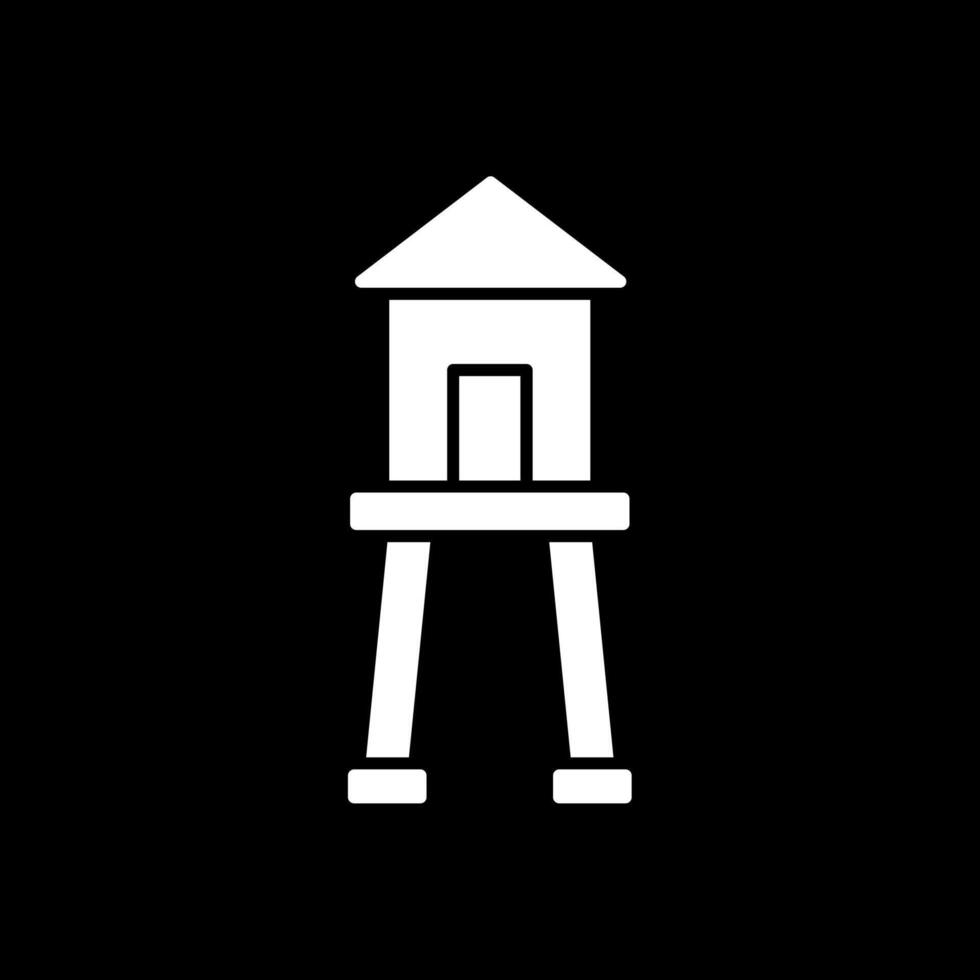 Wasser Turm Glyphe invertiert Symbol vektor