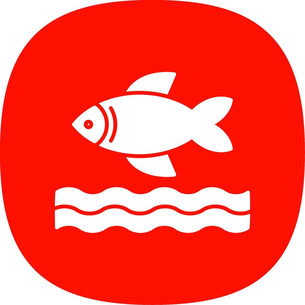 Fisch Glyphe Kurve Symbol vektor