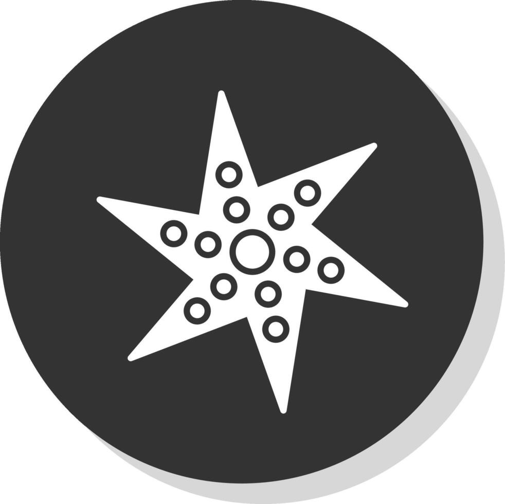 sjöstjärna glyf grå cirkel ikon vektor