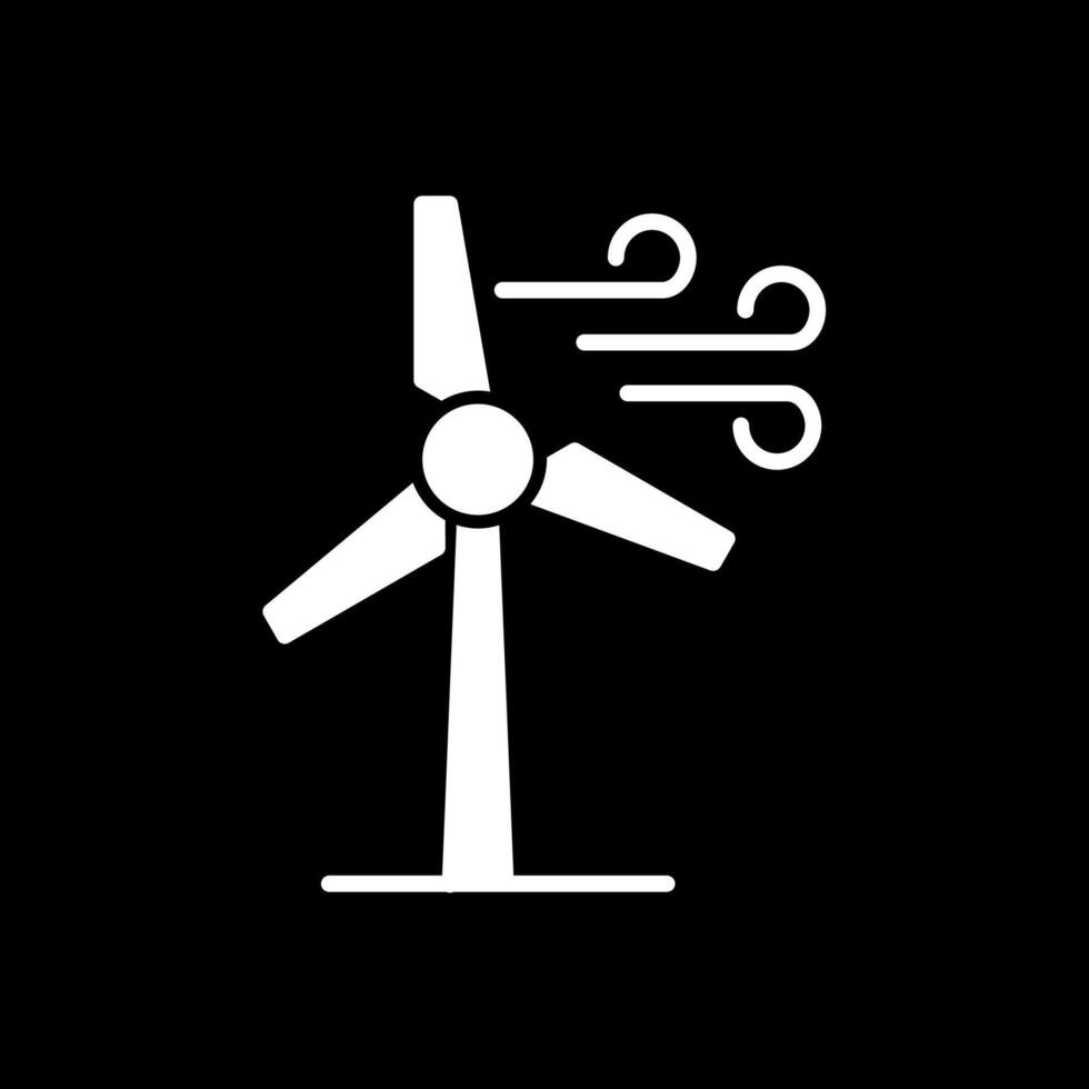 Windmühlen Glyphe invertiert Symbol vektor