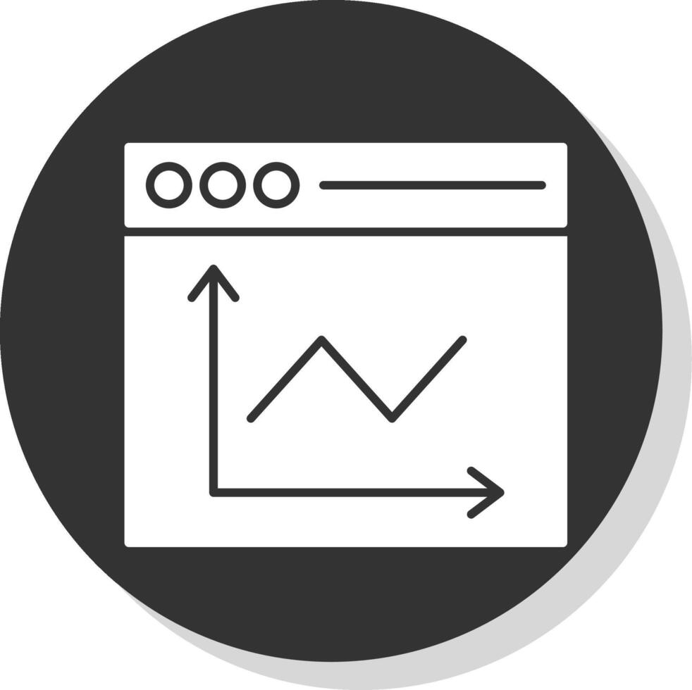 linje Diagram glyf grå cirkel ikon vektor