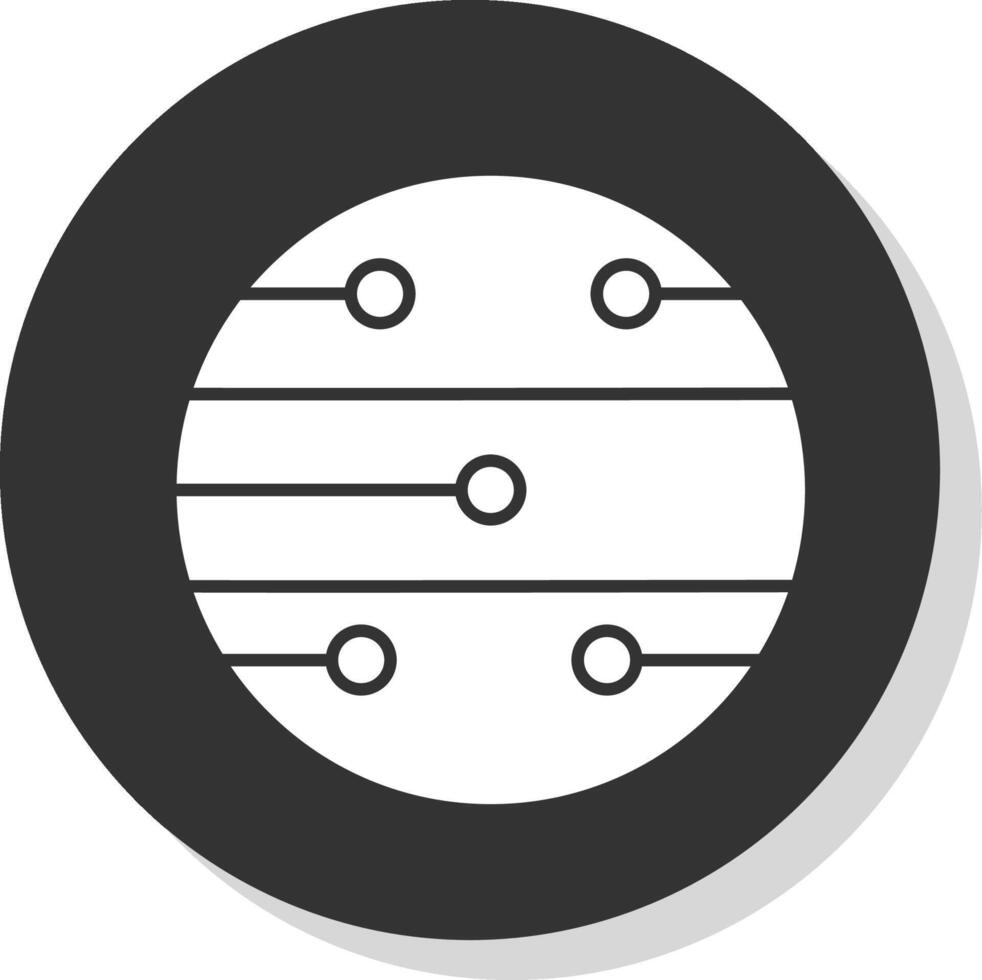 fördärvar glyf grå cirkel ikon vektor