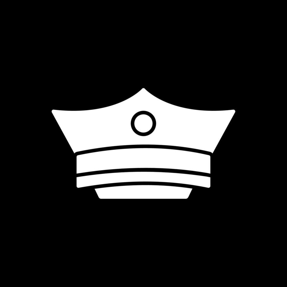 Invertiertes Symbol für die Glyphe des Polizistenhutes vektor