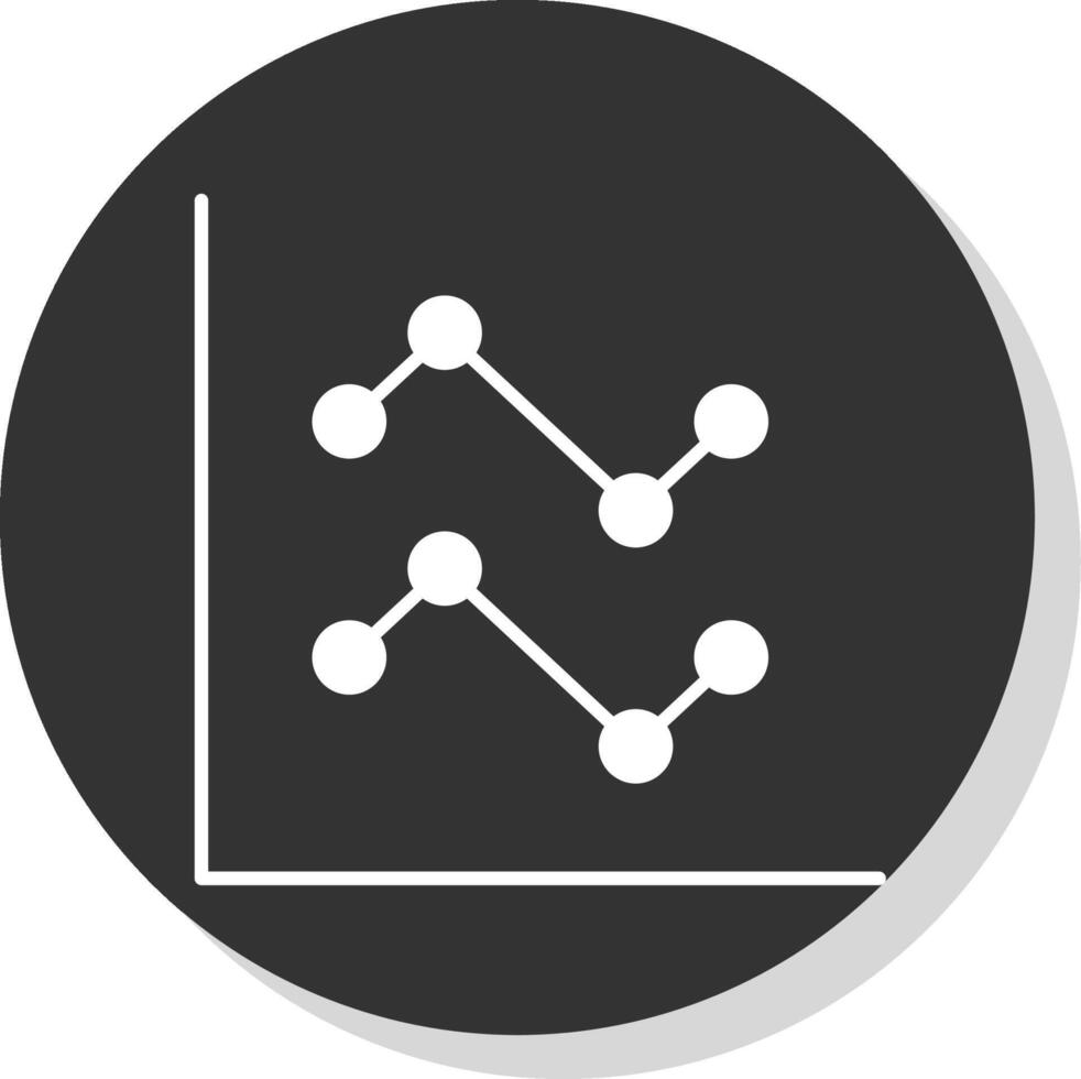 linje Diagram glyf grå cirkel ikon vektor