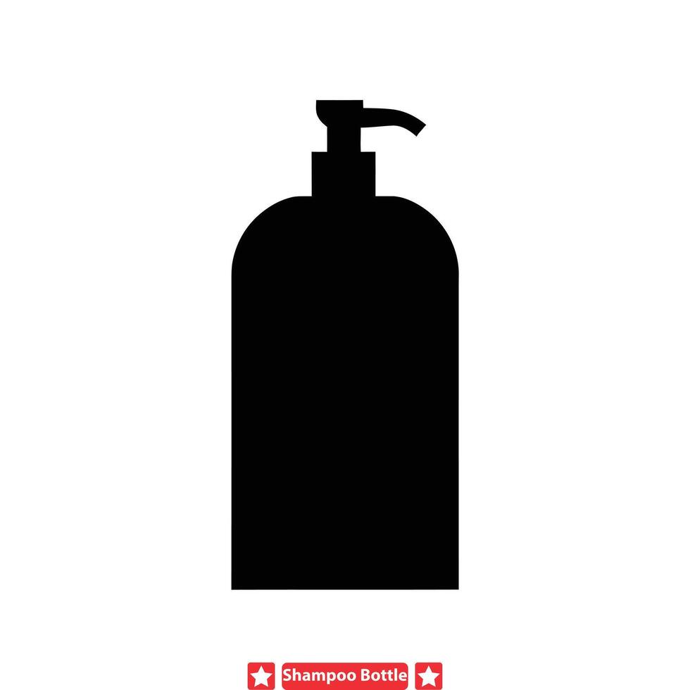 zeitgenössisch Shampoo Flasche einstellen minimalistisch Silhouetten zum Grafik Design Projekte vektor