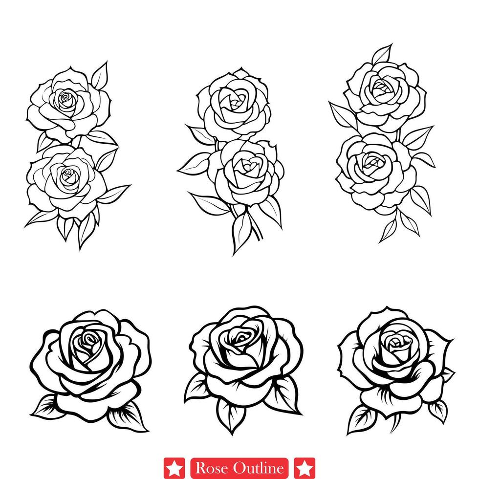 ikonisch Rose Grafik Zeit geehrt Blume Silhouette zum Jahrgang inspiriert Dekor und retro Designs vektor