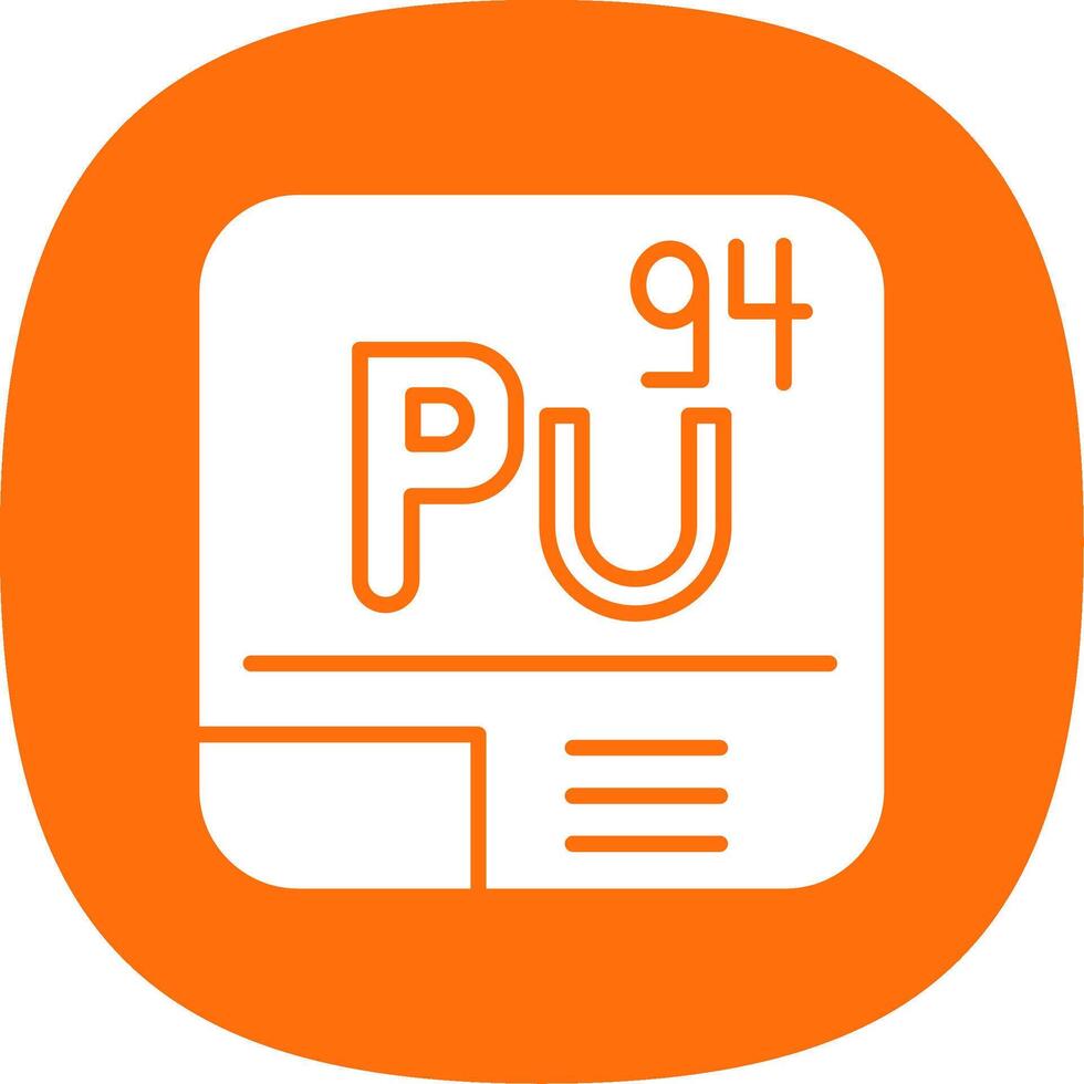Plutonium Glyphe Kurve Symbol vektor