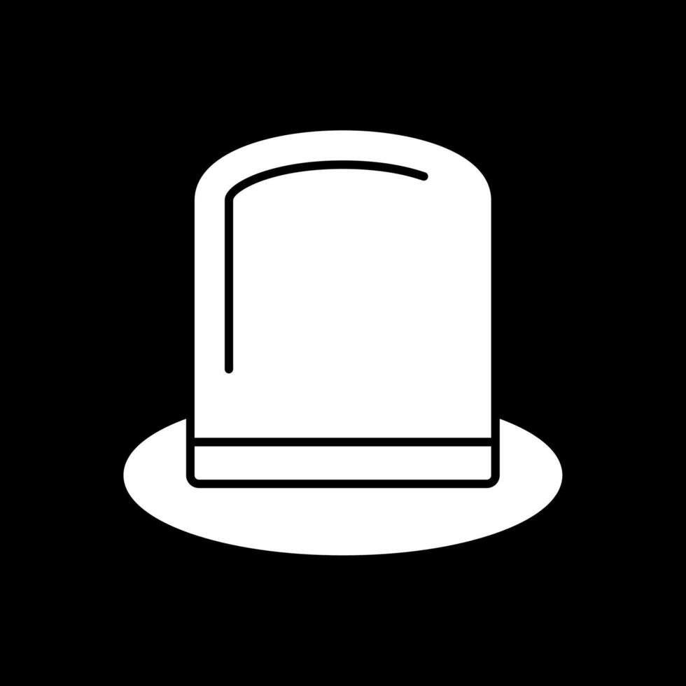 oben Hut Glyphe invertiert Symbol vektor