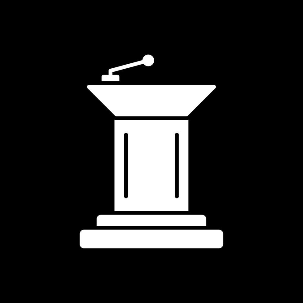podium glyf inverterad ikon vektor