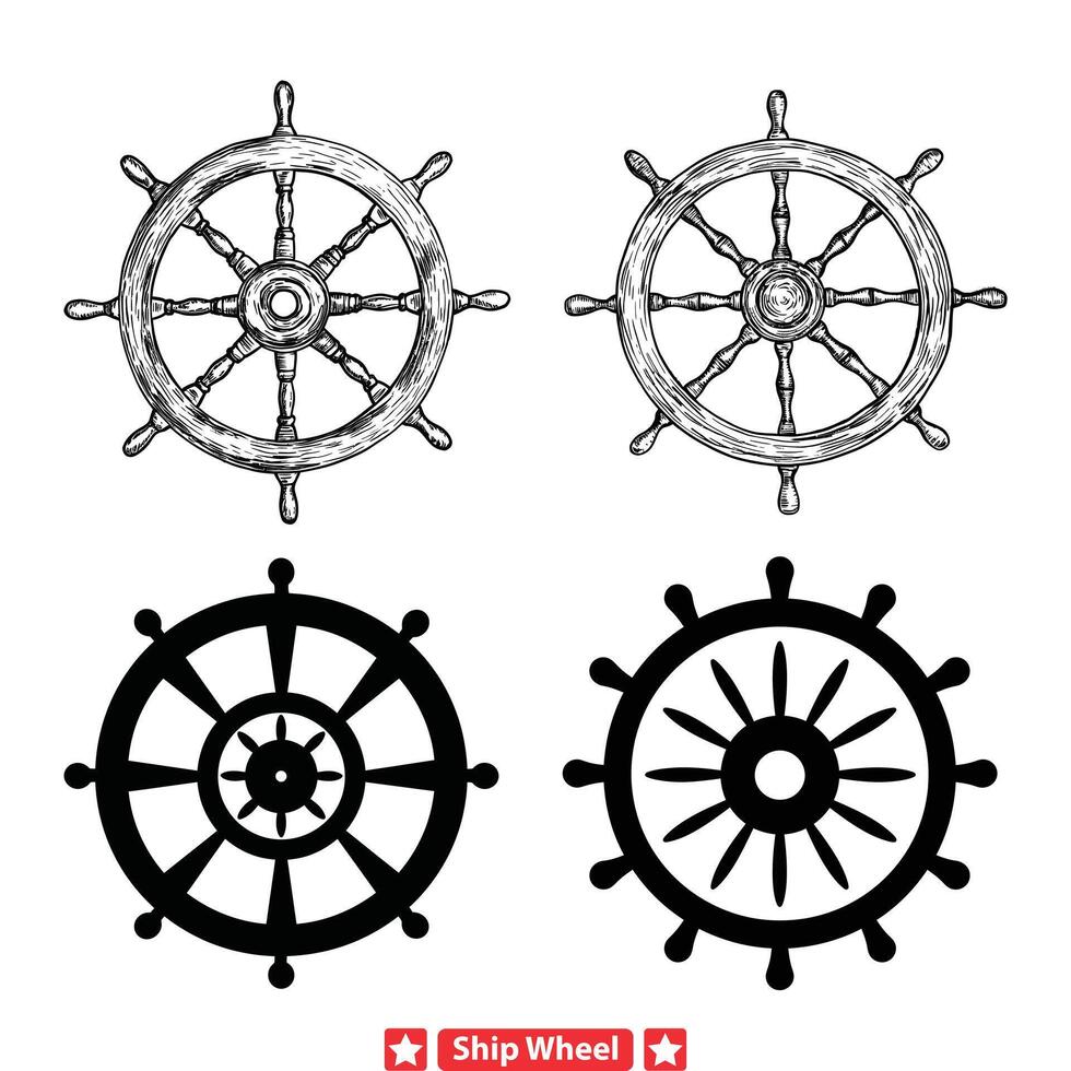 segling arv antik fartyg hjul silhuett design frammanande havs traditioner vektor