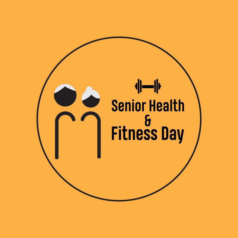 Illustration auf das Thema von National Senior Gesundheit und Fitness Tag beobachtete jeder Jahr auf zuletzt Mittwoch im dürfen. vektor