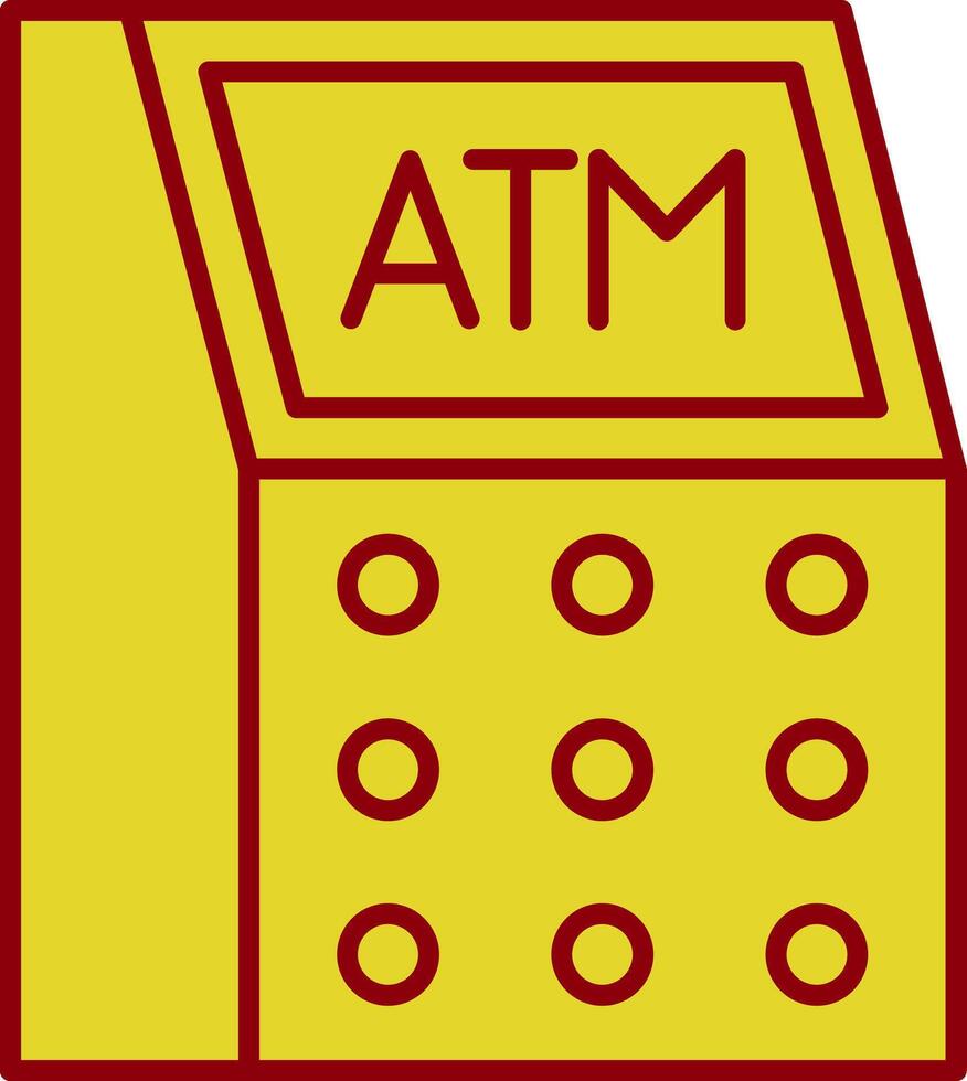 Geldautomat Maschine Linie zwei Farbe Symbol vektor