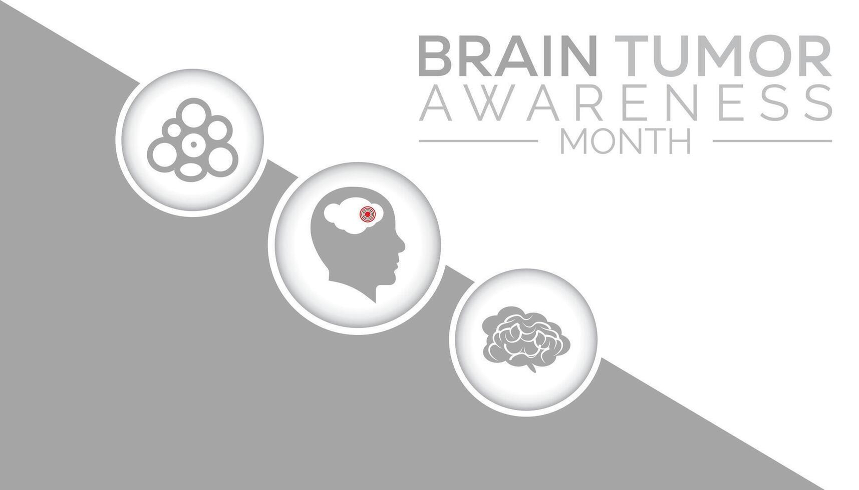 hjärna tumör medvetenhet månad observerats varje år i Maj. mall för bakgrund, baner, kort, affisch med text inskrift. vektor