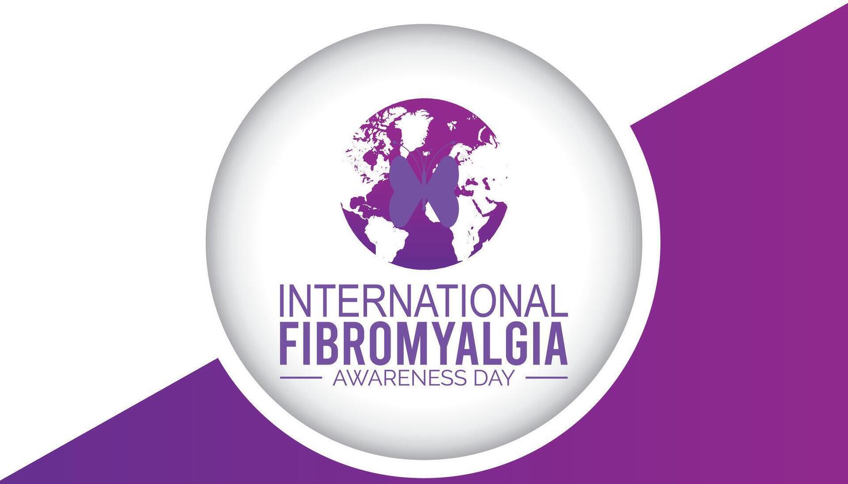 fibromyalgi internationell medvetenhet dag observerats varje år i Maj. mall för bakgrund, baner, kort, affisch med text inskrift. vektor