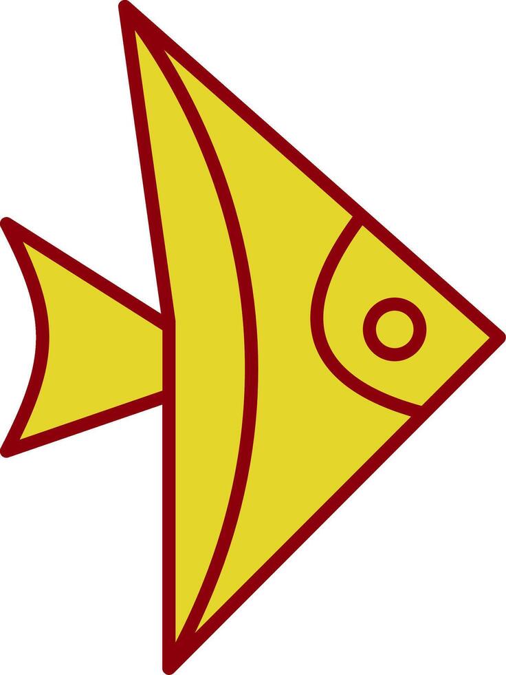 Fischlinie zweifarbiges Symbol vektor