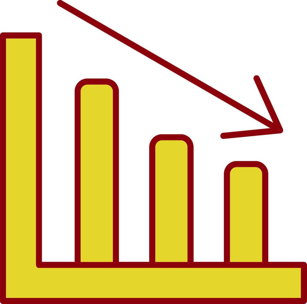 Linie Diagramm Linie zwei Farbe Symbol vektor