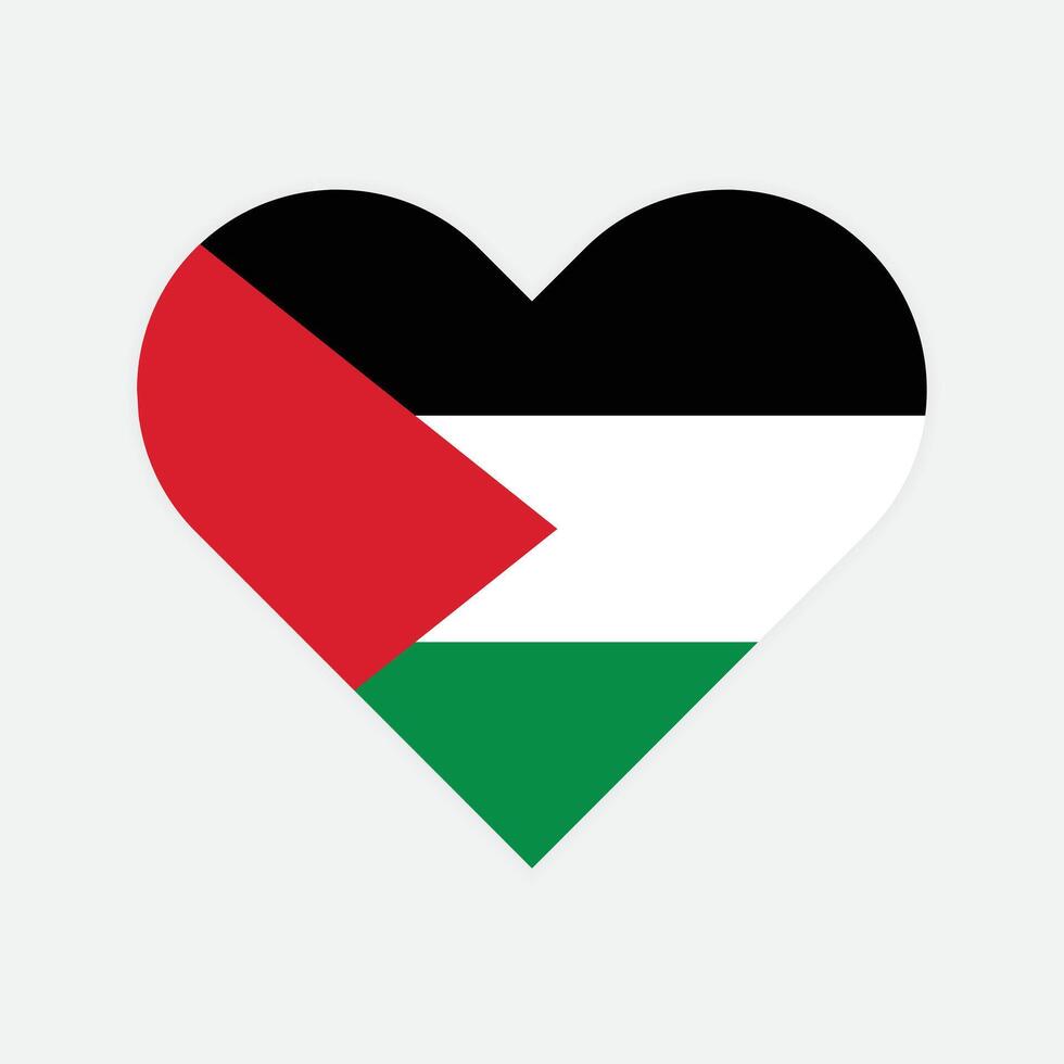 palestina nationell flagga illustration. palestina hjärta flagga. vektor