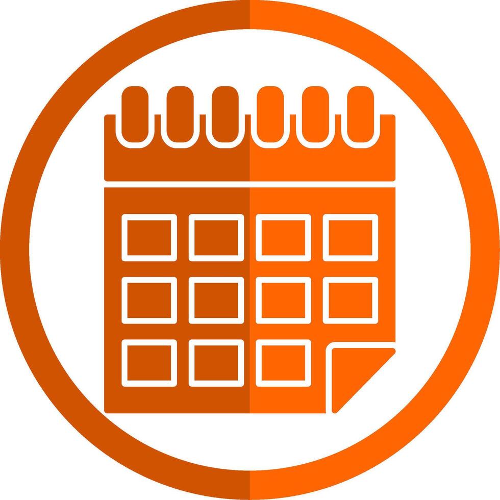 kalender glyf orange cirkel ikon vektor