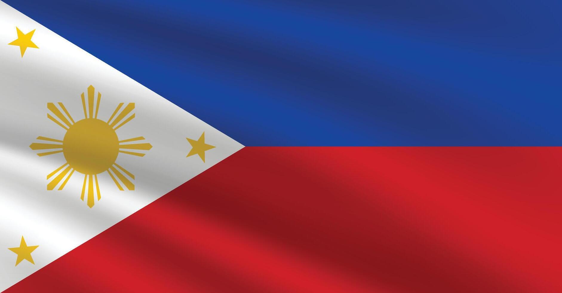 Philippinen Flagge Illustration. Philippinen National Flagge. winken Philippinen Flagge. vektor