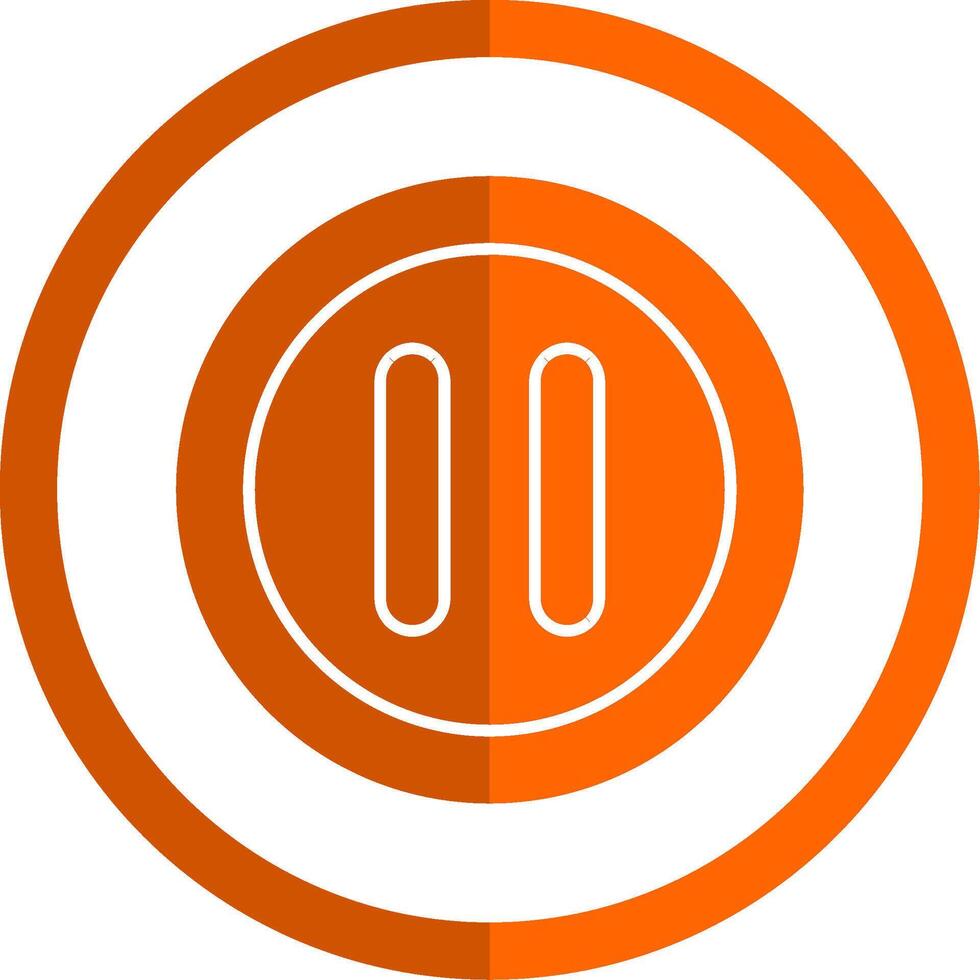 paus glyf orange cirkel ikon vektor