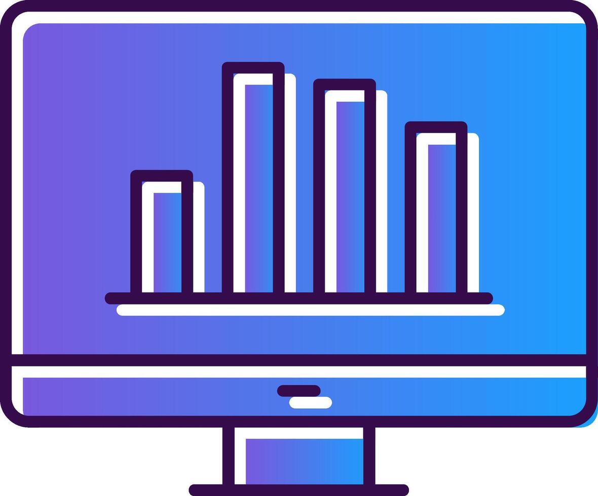 online Bar Diagramm Gradient gefüllt Symbol vektor