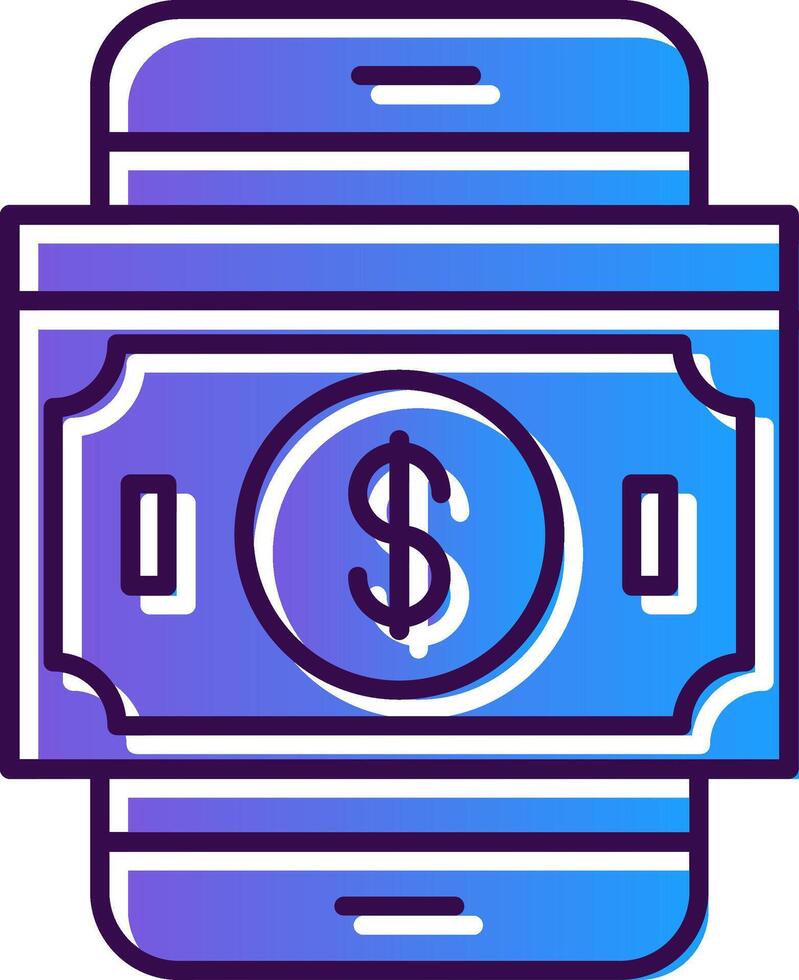 Banknoten Gradient gefüllt Symbol vektor