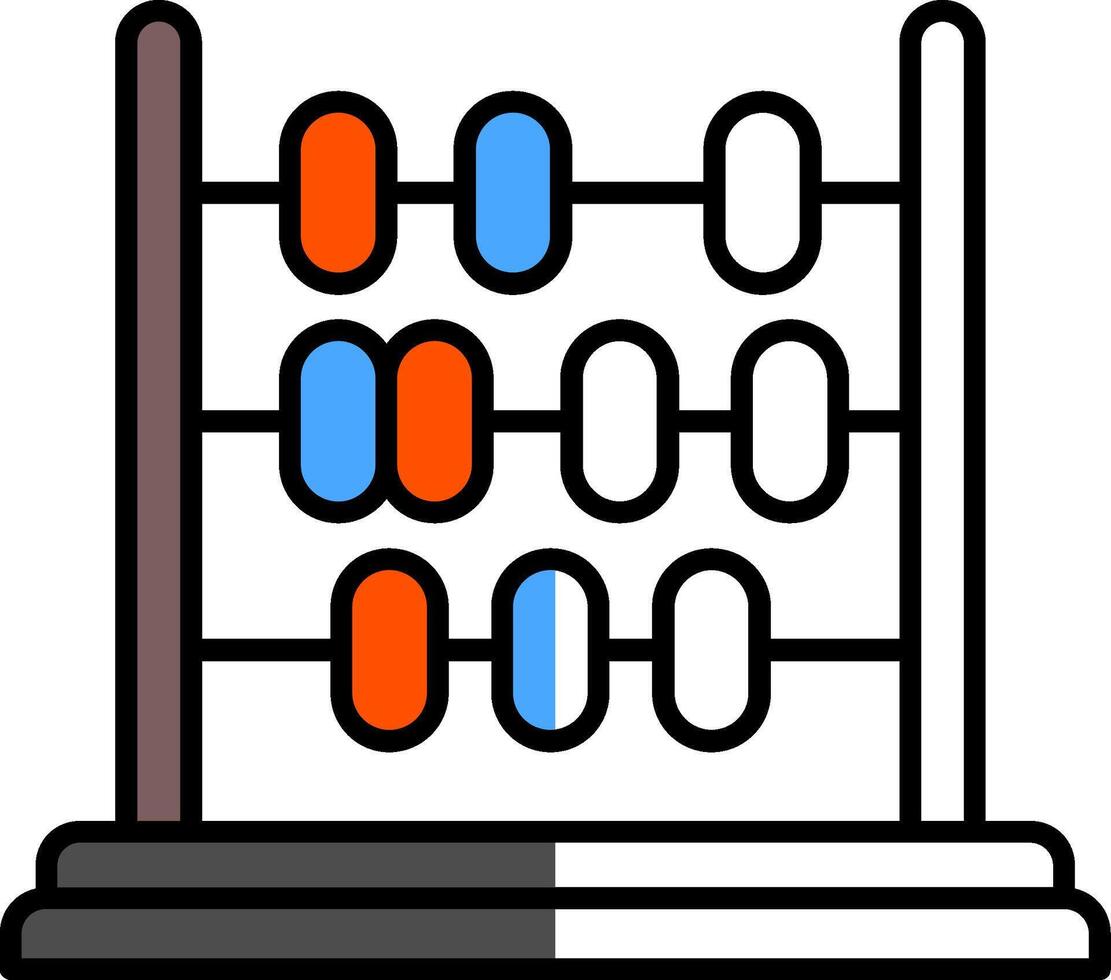 Abakus gefüllt Hälfte Schnitt Symbol vektor