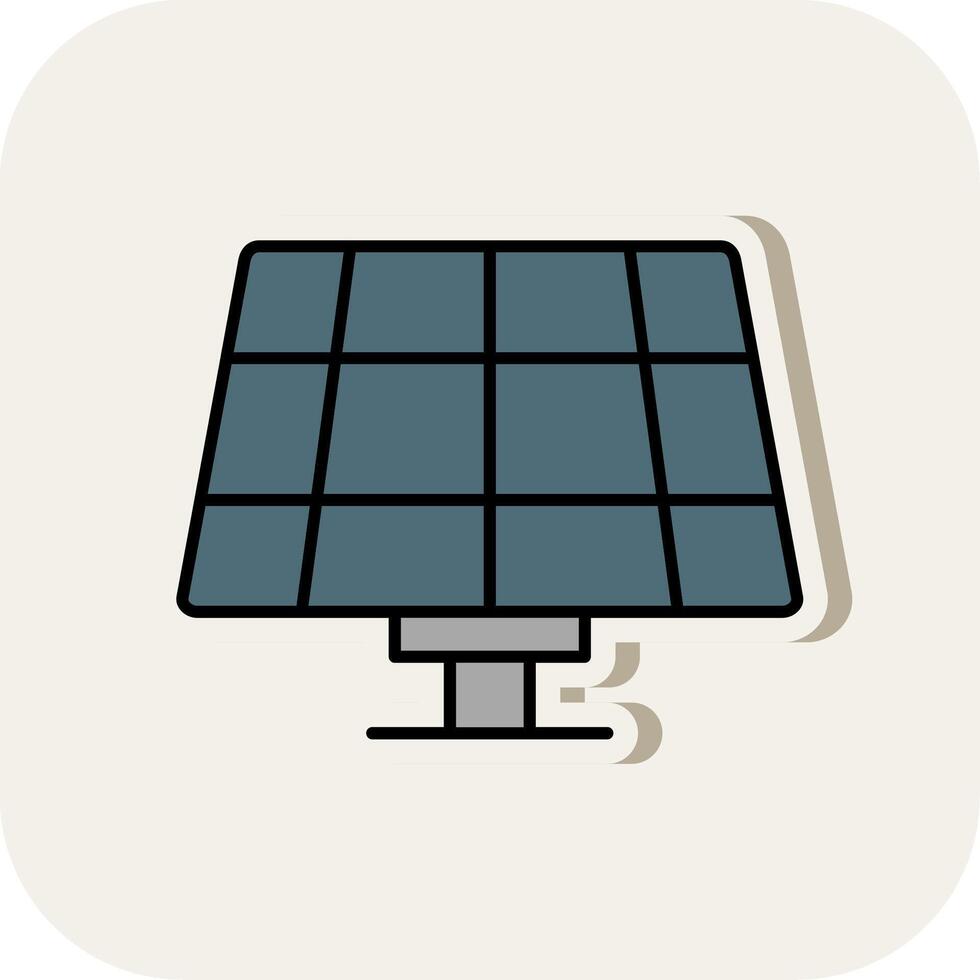 sol- panel linje fylld vit skugga ikon vektor