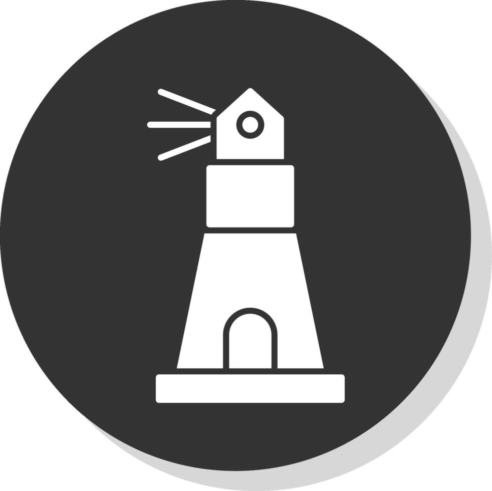 Leuchtturm Glyphe grau Kreis Symbol vektor