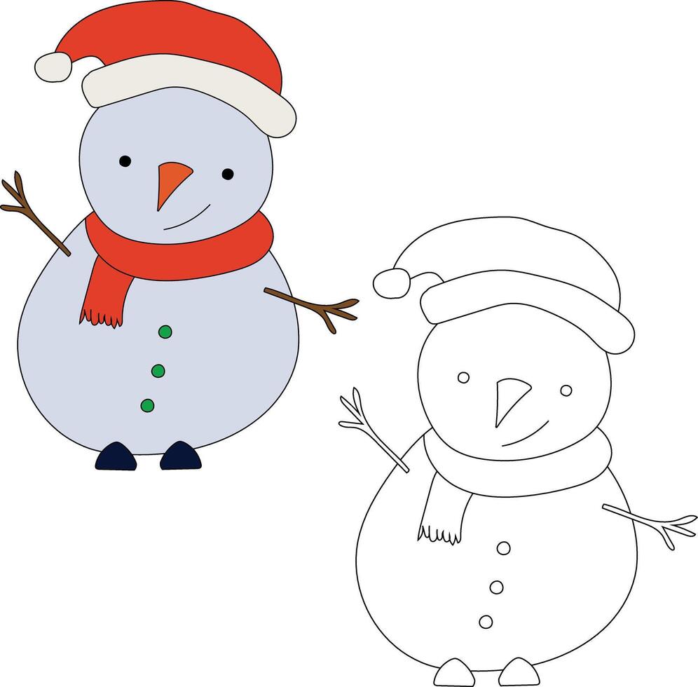 snögubbe ClipArt för älskande av vinter- säsong. detta vinter- tema snögubbe kostymer jul firande vektor