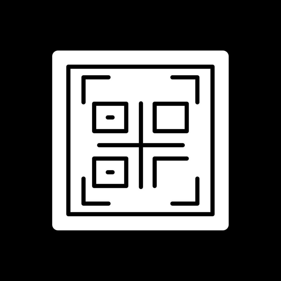 qr Code Glyphe invertiert Symbol vektor