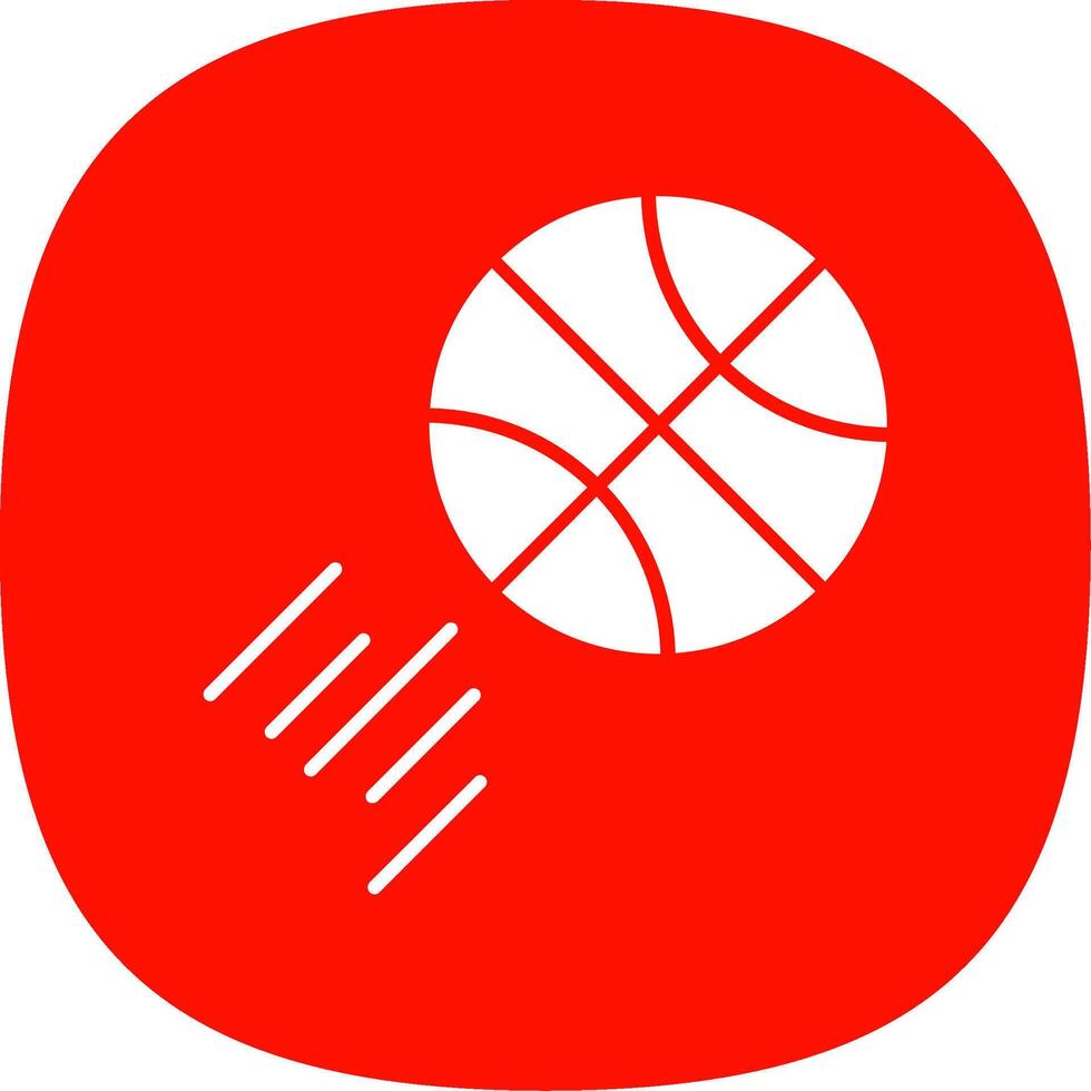 Basketball Glyphe Kurve Symbol vektor