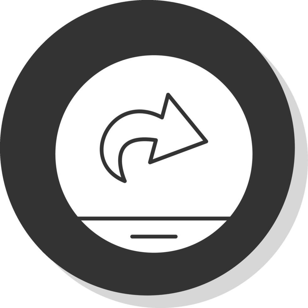 Nästa glyf grå cirkel ikon vektor