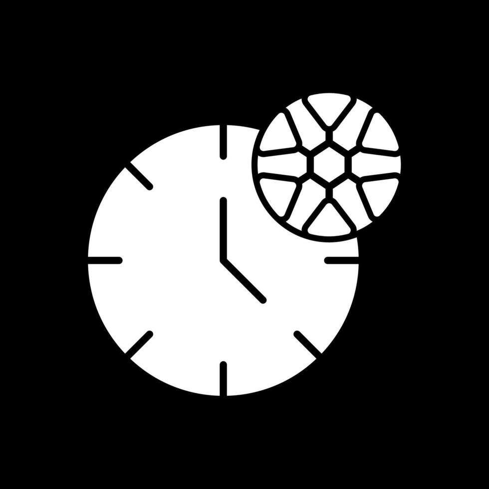 Fußball Zeit Glyphe invertiert Symbol vektor