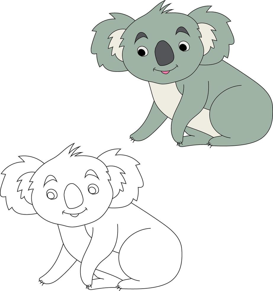 Koala Clip Art Satz. Karikatur wild Tiere Clip Art einstellen zum Liebhaber von Tierwelt vektor